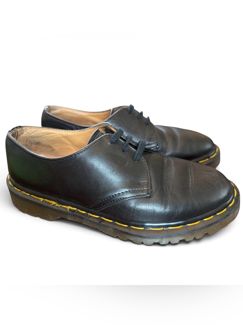 Vintage Dr. Martens 3 Eye UK 5 Made in England Lug Sole Black Leather Rare